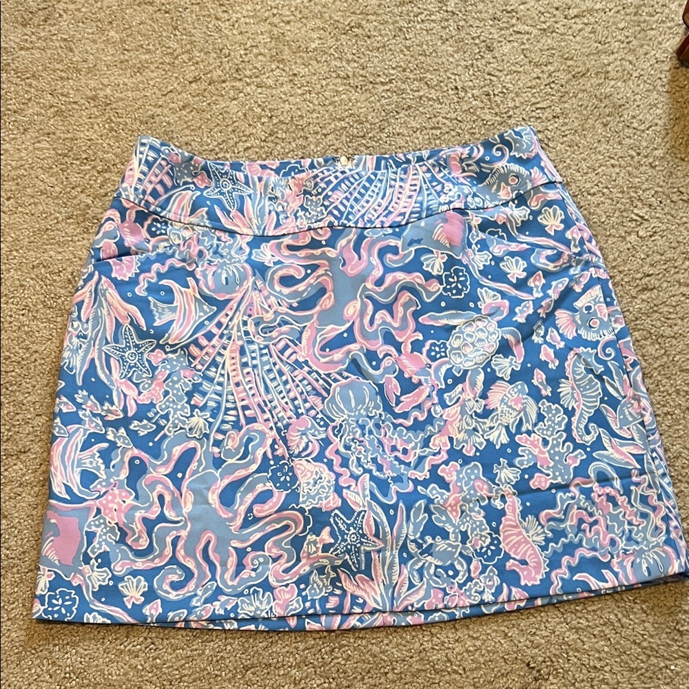 Lilly Pulitzer Blue and Pink Mini Skirt